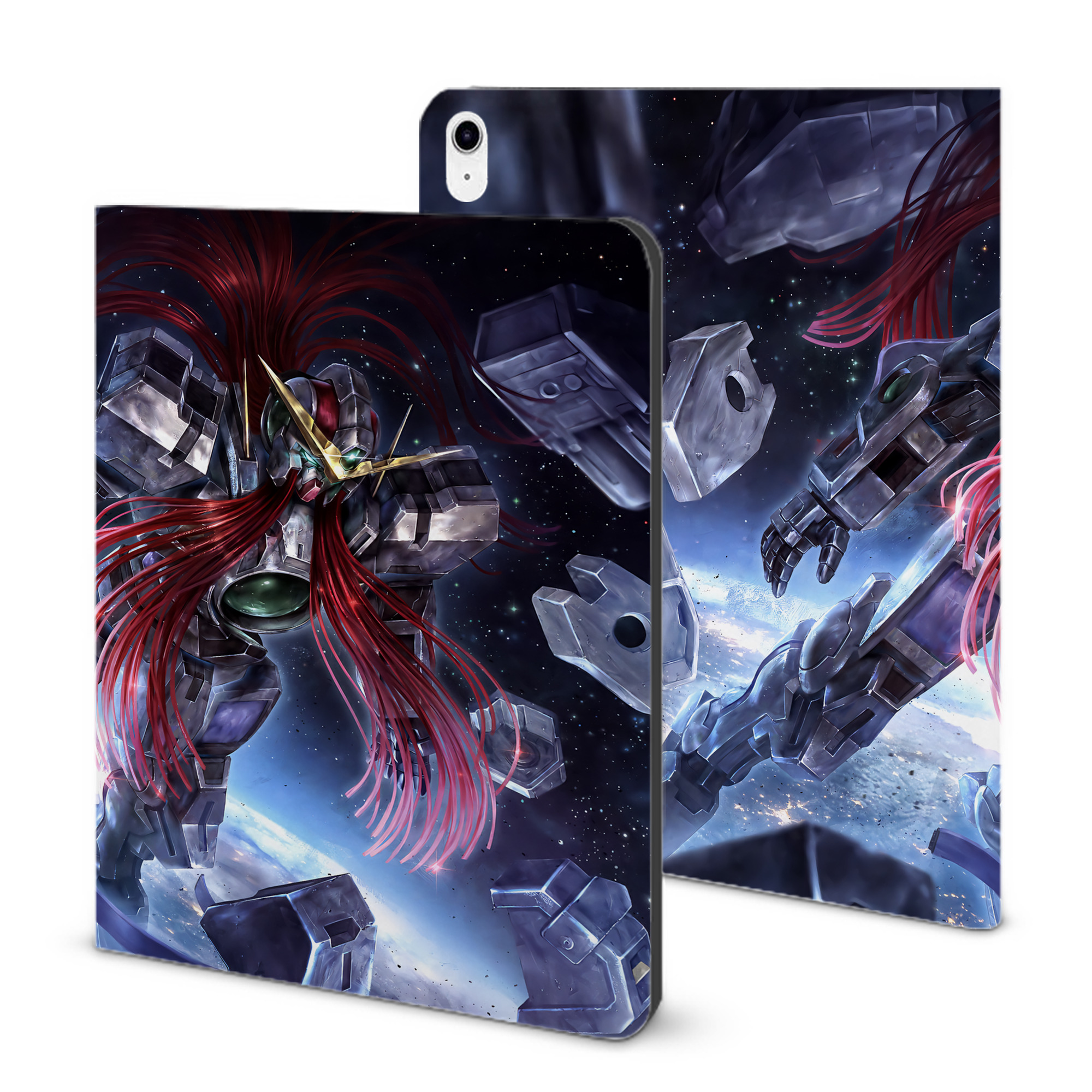 （画像用） 機動戦士ガンダム Mobile Suit Gundam IPad ケース ブック型 PUレザー TPU 耐衝撃 軽量 薄型 ペン収納なし 全面保護 IPad 各モデル対応